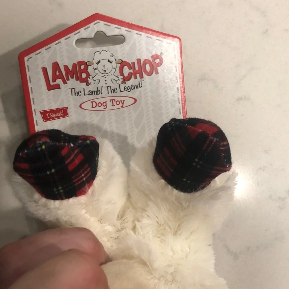 Festive 6” LambChop Plush with Santa Hat
